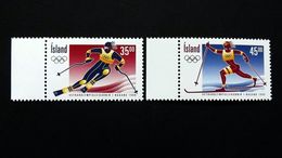 Island 882/3 **/mnh, Olympische Winterspiele, Nagano - Ongebruikt