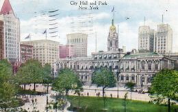 - City Hall And Park . NEW YORK. - Scan Verso - - Central Park