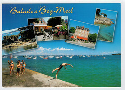 Delcampe - BEG-MEIL   DETENTE  SUR  LE  PORT  EN  MEDAILLON  LA  ROCHE  PERCEE            (NUOVA) - Beg Meil