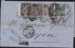 YT 34 X3 Planche 6 Pence N37 Planche 4 1 Shilling Oblitération 9 De Londres Pour Lyon ANGL AMB CALAIS 13 5 68 - Used Stamps