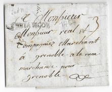 HAUTES ALPES - 1757 - LETTRE De BRIANCON Avec "N" à L'ENVERS => GRENOBLE - 1701-1800: Precursors XVIII