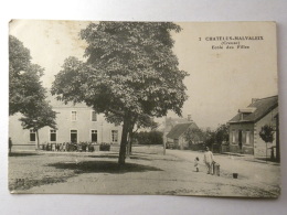 CPA (23) Creuse - CHATELUS MALVALEIX - Ecole Des Filles - Tampon  Commission Militaire - Chatelus Malvaleix