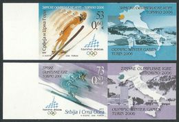 YUGOSLAVIA SERBIA WINTER OLYMPIC GAMES TURIN SKI JUMP IMPERFORATE PROOF SET Ungezähnt Probedruck Prova Non Dentellato - Invierno 2006: Turín
