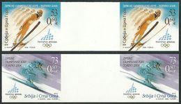 YUGOSLAVIA SERBIA WINTER OLYMPIC GAMES TURIN SKI JUMP IMPERFORATE PROOF SET Ungezähnt Probedruck Prova Non Dentellato - Winter 2006: Torino