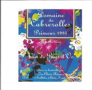 Etiquette De VIN De PAYS D'OC - Domaine De Cabrerolles Primeur 1995 - Vin De Pays D'Oc