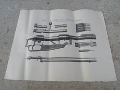 Rare Plan Affiche Fusil Systeme Mauser A Repetition Mle 1888 - Sammlerwaffen