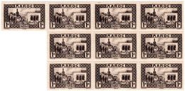 Maroc YT N° 128 - Bloc De 10 TP NEUFS ** - 1933-1934 - Ancien Palais Du Sultan TANGER - Ongebruikt