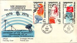 ENVELOPPE 1er JOUR ..1976..NEW HEBRIDES..CENTENAIRE DU TELEPHONE - FDC