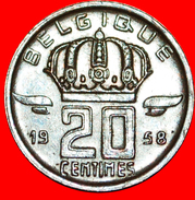 √ FRENCH LEGEND: BELGIUM ★ 20 CENTIMES 1958! LOW START ★ NO RESERVE! Baudouin I (1951-1993) - 20 Centimes