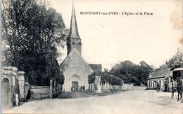 28 - MONTIGNY Sur AVRE --  L'Eglise Et La Place - Montigny-sur-Avre