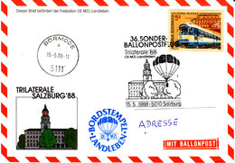 Österreich 1988 Ballonpost 5010 SALZBURG, Bordstempel OE- MZL Landleben - Ballons