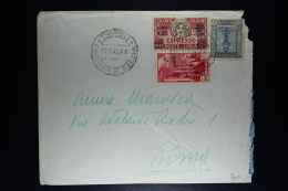 Libia:  Cover Tripoli To Roma  1942 Sa E 17 Espresso - Libya