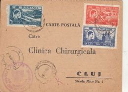 KING MICHAEL, SHIP, PEASANTS HARVESTING, MONASTERY, STAMPS ON POSTCARD, 1948, ROMANIA - Cartas & Documentos