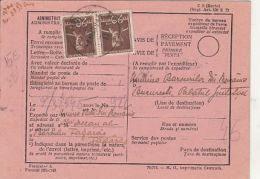 KING MICHAEL, STAMPS ON REGISTERED CONFIRMATION OF RECEIPT, 1945, ROMANIA - Cartas & Documentos