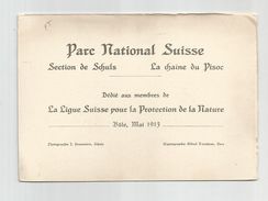 Cpa Par National Suisse Ligue Pour La Protection De La Nature 1913 11,3x16,5 Cm - Sonstige & Ohne Zuordnung