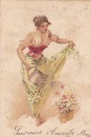 FEMME A L ARROSOIR PUBLICITE A LA BOTTE ROUGE VICHY - Voor 1900