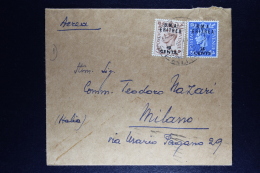 Eritrea Occupation B.M.A. 1949  Sa Nr 4 + 6  Airmail Cover From Asmara To Milano - Eritrea