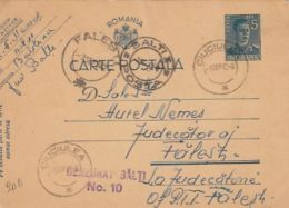 KING MICHAEL STAMPS, CENSORED BALTI NR 10, WW2, PC STATIONERY, ENTIER POSTAL, 1942, ROMANIA - Covers & Documents
