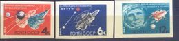 1964. USSR/Russia, Space, Cosmonautic Day, 3v Imperforated, Mint/** - Neufs