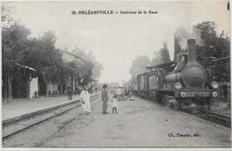 CPA Algérie Non Circulé Orléansville Train Gare Chemin De Fer - Professioni