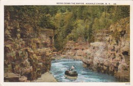 New York Ausable Chasm Going Down The Rapids 1934 Curteich - Adirondack