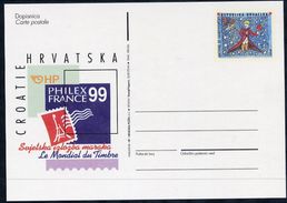CROATIA  1999 Postal Stationery Card 3.50 K. PHILEXFRANCE 99 Exhibition Unused.  Michel P12 - Kroatien