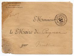 1889--lettre En Franchise De St JEAN D'ANGELY-17 Pour REIGNAC-17-Beau Cachet St JEAN + MATHA Au Dos - 1877-1920: Période Semi Moderne