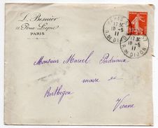 1911--lettre De PARIS 57 Pour BERTHEGON-86-type Semeuse+ Personnalisée L.BESNIER 11 Rue Lepic-cachets - 1877-1920: Semi Modern Period