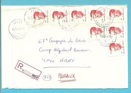 2203 (x8) Op Brief Aangetekend Stempel HACCOURT - 1981-1990 Velghe