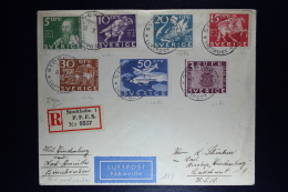 Zweden : Zeppelin Zuleitungspost 8-7-1936 Stockholm R-Brief 5e Nordamerika-fahrt Lakehurst USA - Covers & Documents