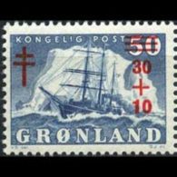 GREENLAND 1958 - Scott# B1 Polar Ship Surch. Set Of 1 LH - Nuovi