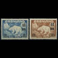 GREENLAND 1956 - Scott# 39-40 Polar Bear Surch. Set Of 2 MNH - Unused Stamps