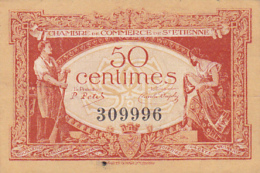 Billet Chambre De Commerce De St Etienne - 50 Centimes - 12 Janvier 1921 - Filigrane Abeilles - Chambre De Commerce