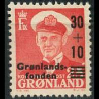 GREENLAND 1959 - Scott# B2 King Surch. Set Of 1 LH - Neufs