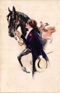 Usabal, Elegant Young Lady With A Horse, Old Postcard - Usabal