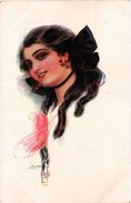 Usabal, Elegant Young Lady With Earrings, Old Postcard - Usabal