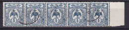 Nelle Calédonie N°114 Bande De 5 Oblitéré - Used Stamps