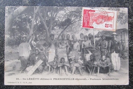 Gabon Porteurs Mindombous De Lekety à Franceville Cpa Timbrée Congo Français Gabon - Gabun