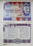 Bonds Bond UNC  From Georgia Banknote 1000 1992 Year Monument Women With Sward - Georgien