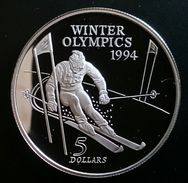 New Zealand 5 Dollars 1994 Silver Proof "Winter Olympics - 1994" Free Shiping Via Registered Air Mail - New Zealand