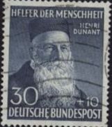 Allemagne Fédérale Deutsche Bundespost Helfer Der Menschheit Henri Dunant Croix Rouge YT 45 Oblitéré 1952 - Gebraucht