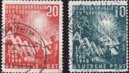 Allemagne Fédérale Deutsche Bundesrepublik Deutschland Bundes Tag 1949 Deutsche Post 1 Et 2 Oblitérés - Gebraucht