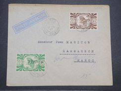 NOUVELLE CALÉDONIE - Enveloppe De Nouméa Pour Marrakech En 1947 , Affranchissement Plaisant - L 9985 - Storia Postale