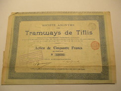 Tramways De Tiflis - Action De 50 Francs - Transportmiddelen