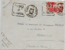 MAROC - 1948 - ENVELOPPE De RABAT Avec DAGUIN "CULTIVEZ LE TOURNESOL" => MARSEILLE - Briefe U. Dokumente
