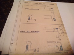 Outils De Finition  Outil D ébauche Angles D Affûtage Des Outils Coudes  1951  Plan Deragne Lyon - Other Plans