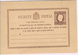 Portugal, 1878/9, # 3, Bilhete Postal - Ungebraucht
