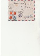 LETTRE  AFFRANCHIE N° 1005 + 1047 X 3 + 1074 - OBLITERE CAD  FONTAINE - ISERE 1957 - Handstempels