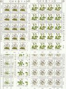 1980 FAROER Faroe Danimarca Denmark  FIORI  FLOWERS 20 Serie Di 5v. MNH** In Foglio (42/46) Sheet - Hojas Completas