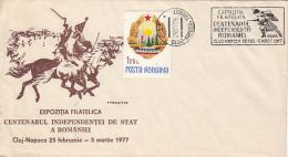 6093FM- STATE INDEPENDENCE ANNIVERSARY, INDEPENDENCE WAR, SPECIAL COVER, 1977, ROMANIA - Brieven En Documenten